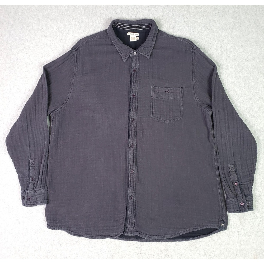 Carbon2Cobalt Shirt Mens XL Gray Textured Woven Button Up Long Sleeve‎ Casual